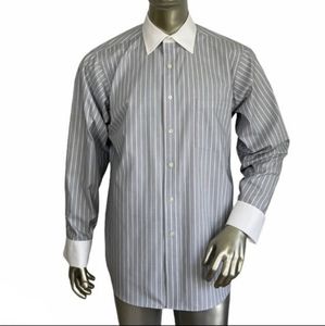 Donald J. Trump Men's Regular Fit French Long Sleeve Dress Shirt 17.5